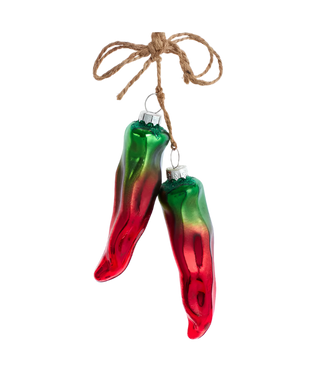 Glass Chili Peppers Orn