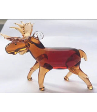 Amber Moose Glass Ornament