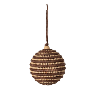 Wood Beaded Ball Ornament