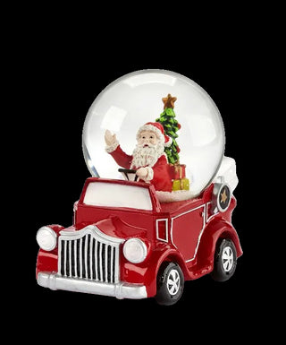 Musical Santa Snowglobe with Red Truck Base