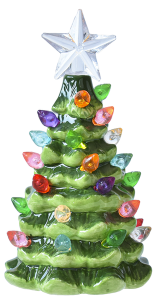 LED Light Up Green Tree Mini Shimmer