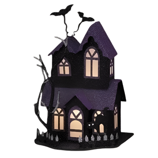 Lighted Purple Haunted House