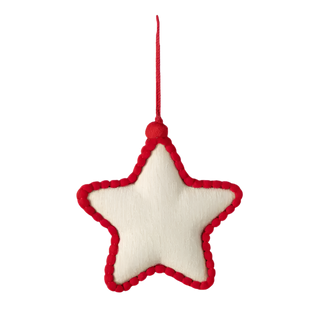 Red and White Plush Star Ornament