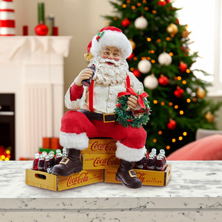 9" Coca-Cola® Fabriché™ Santa Sitting on Crates