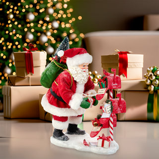 10.5 Inch Fabriche Santa With Mailbox