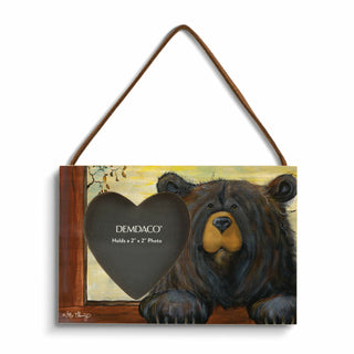 Peeker Bear Heart Frame Orn