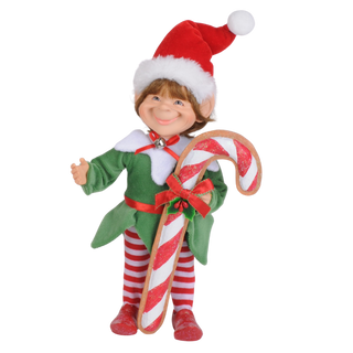Karen Didion Red Polka Dot Candy Cane Elf