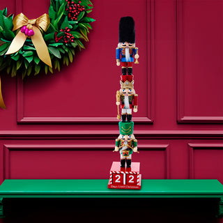 16" Stacked Miniature Nutcrackers With Calendar