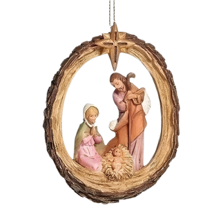 Wood Ring Holy Family Orn