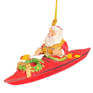 Santa Kayak Estes Park Ornament